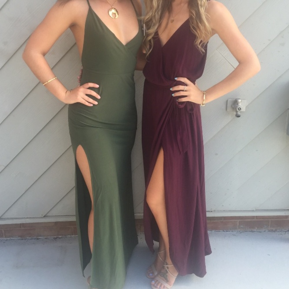 Plum, purple maxi dress. Wrap around maxi dress